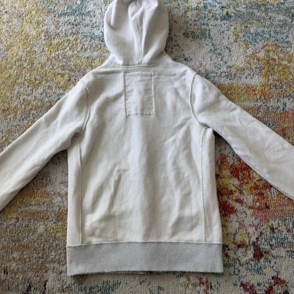 Vintage Abercrombie & Fitch Y2K White Zip Up Hoodie Muscle Fit Medium